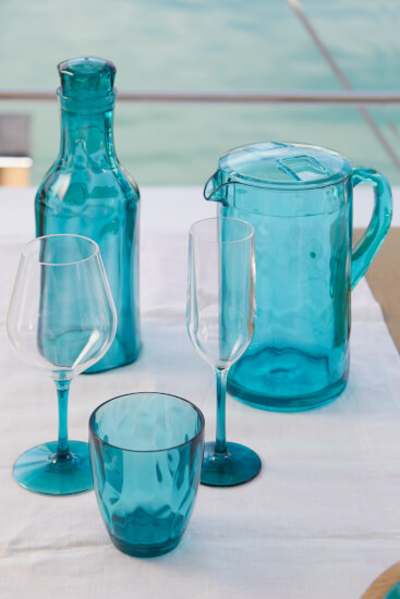 Happy Champagneglas Turquoise