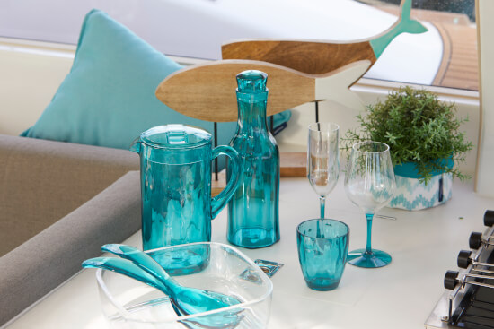 Happy Champagneglas Turquoise