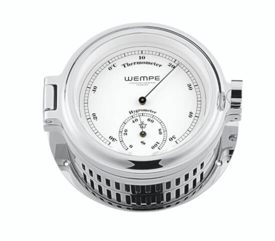 Wempe  Cup II Thermo/Hygrometer  - Gepolijst RVS