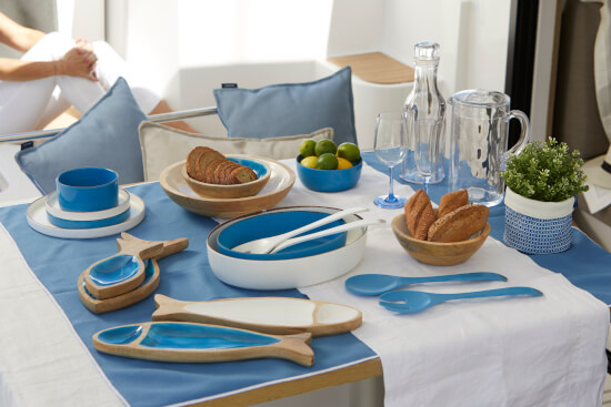Maldivas Saladeschalen + Bestek Acqua