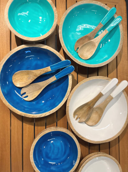 Cocoa Salatschüssel + besteck - blue