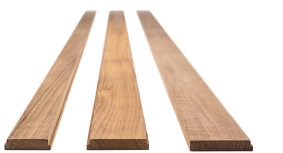 Teak deckprofiles 2 groove 45 x 10 mm 2 meter