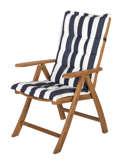 Navy/white deluxe kussen voor stoel 4140