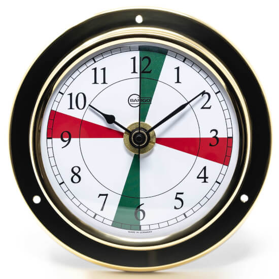 Tempo Ship's Clock - Brass - Radio sectors