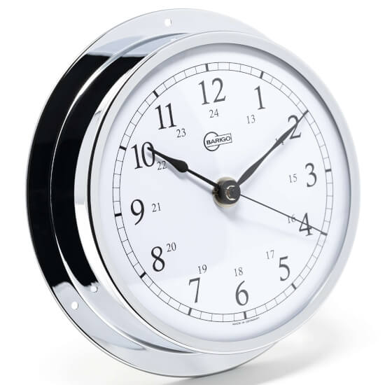 Barigo Viking Ship's Clock - Chrome