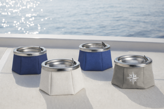 Windproof Embroided Ashtray - Grey