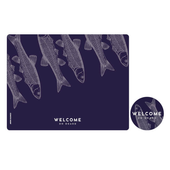 Marine Business Set Placemats & Onderzetters - Fish Blue