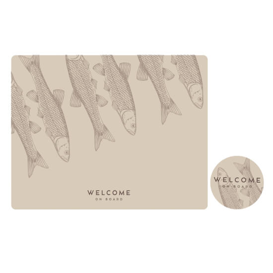 Marine Business  Set Placemats  & Coasters - Fisch Beige
