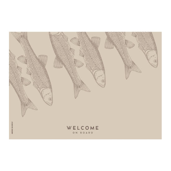 Welcome Vinyl Mat - Fish Beige