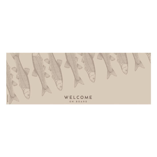 Welcome Vinyl Mat - Fish Beige - 140x50 cm