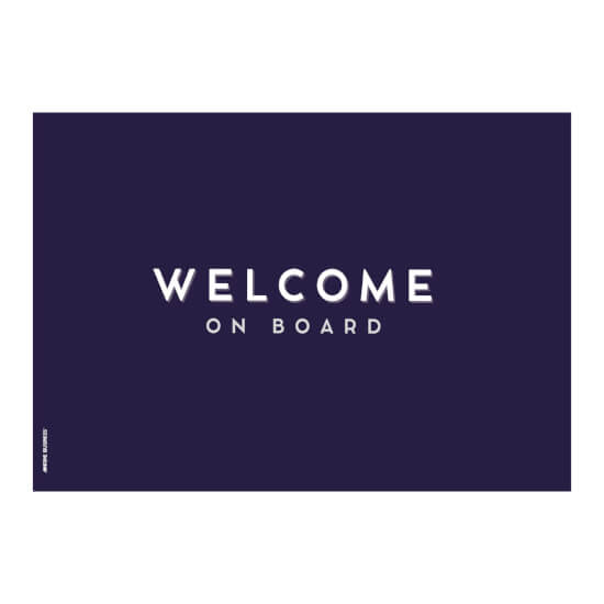 Welcome Vinyl Mat - Welcome Blue