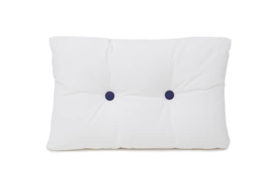 Kussen met knopen - Wit met blauw