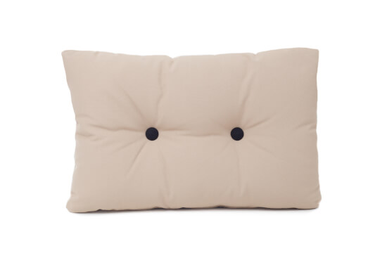 Kussen met knopen - Beige met zwart