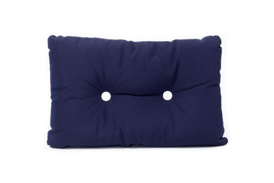 Kussen met knopen - Blauw met wit