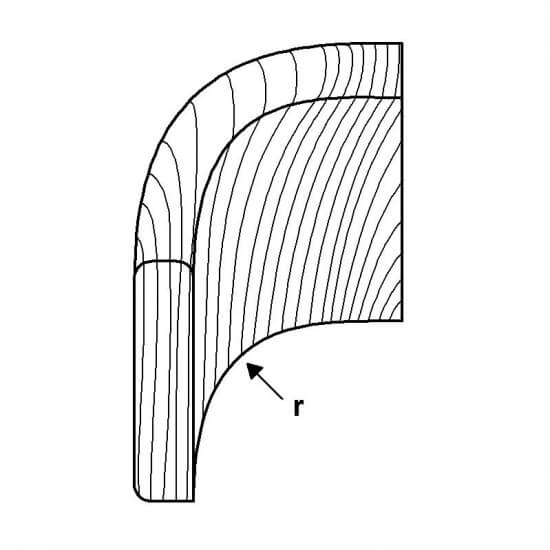 Teak Outside corner for edge profil