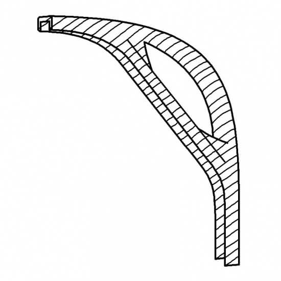 Teak Eckhandgriff